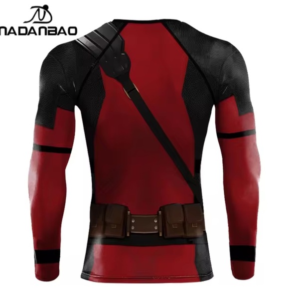 NEW Superhero T Shirt Adult Unisex Halloween Deadpool Cosplay Costume - Picture 3 of 8